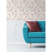 Boutique Beau Pink Geometric Metallic effect Smooth Wallpaper