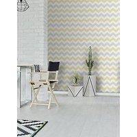 Boutique Ripple Grey & yellow Geometric Embossed Wallpaper