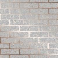 Super fresco Grey/Rose Gold Milan Metallic Brick Wallpaper