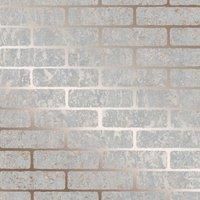 Super fresco Grey/Rose Gold Milan Metallic Brick Wallpaper