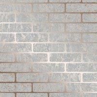 Super fresco Grey/Rose Gold Milan Metallic Brick Wallpaper