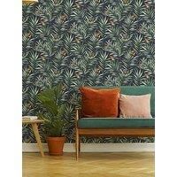 Fresco Hummingbird Navy Wallpaper