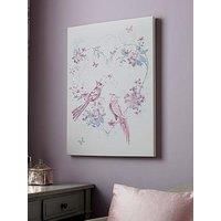 Art for the Home Elegant Songbrids Metallic and Glitter Printed Canvas