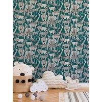 Superfresco Easy Vert Jungle Animals Wallpaper