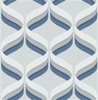 Fresco Retro Ogee Navy Geometric Wallpaper