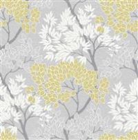 Fresco Lykke Tree Ochre Floral Wallpaper