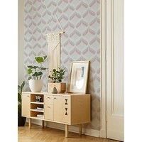 Fresco Retro Ogee Pink Geometric Wallpaper