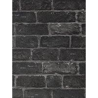 Fresco House Brick Charcoal Wallpaper