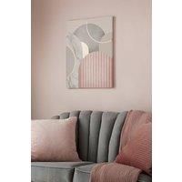 Art for the Home Pink & Grey Art Deco Geo Metallic Printed Canvas
