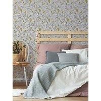 Superfresco Easy Kellie Grey & yellow Foliage Smooth Wallpaper