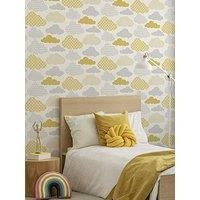 Superfresco Easy Clouds Yellow / Grey Wallpaper