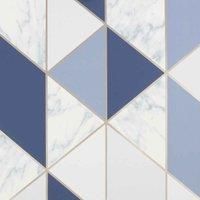 Sublime Navy Marble Geometric Wallpaper