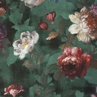 Isabelle Green/Multicoloured Bold Floral, Textured Wallpaper