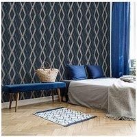 Graham & Brown Superfresco Easy Navy Prestiage Geometric Wallpaper