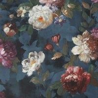 Graham & Brown Prestige Isabelle Navy Wallpaper - Floral Watercolours