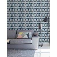 Fresco Blue Maya Geometric Wallpaper