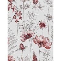 Fresco Floral Sketch Red/Grey Wallpaper Paper  wilko