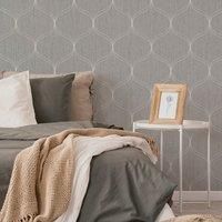Graham & Brown Boutique Optical Grey Geometric Textured Wallpaper