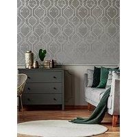 Graham & Brown Super Fresco Armature Geo Grey Silver Wallpaper 113259