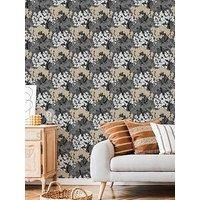 Graham & Brown Fresco Lykke Tree Dark Charcoal Natural, Black