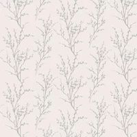 Laura Ashley Pussy Willow Off White/Midnight Wallpaper