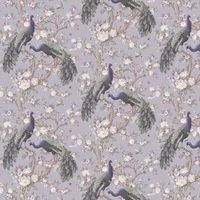 Laura Ashley Belvedere Pale Iris Wallpaper 115253 - Peacocks Tree Floral Blossom