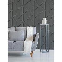 Fresco Panel Trellis Grey Wallpaper Paper  wilko