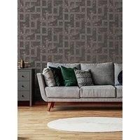 Boutique Gilded Greek Key Smokey Quartz Wallpaper