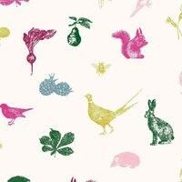 Graham & Brown Joules Etched Woodland Crème Multi Wallpaper