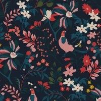 Joules Fields Edge Floral French Navy Wallpaper