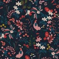 Joules Fields Edge Floral French Navy Wallpaper Sample