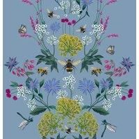 Joules Perfect Pollinators Haze Blue Wallpaper