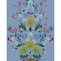 Joules Perfect Pollinators Haze Blue Wallpaper Sample