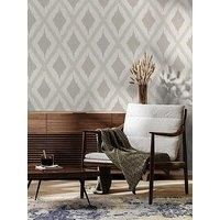 Fresco Ikat Geometric Natrual Wallpaper
