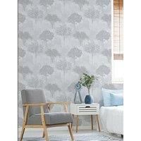 Superfresco Easy Birch Forest Silver Wallpaper