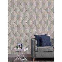 Fresco Ogee Textured Geometric Natural Wallpaper