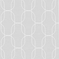 Superfresco Eternity Geometric Metallc Grey Wallpaper