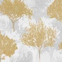 Superfresco Easy Birch Forest Mustard Wallpaper