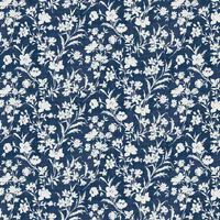 Laura Ashley Rye Blue Floral Smooth Wallpaper