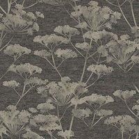 Boutique Black & Gold Serene Seedhead Floral Wallpaper
