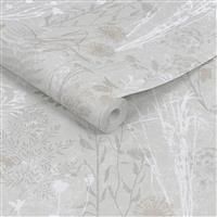 Organics Floral Metallic Detail Wallpaper