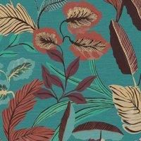 Sublime Paradise Art Floral Blue Wallpaper