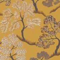 Sublime Tree Floral Ochre Wallpaper
