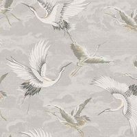Sublime Kranes Floral Neutral Wallpaper