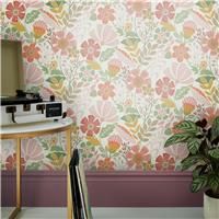 Envy Oopsy Daisy Tropical Orange/White Floral Wallpaper