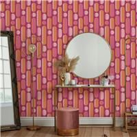 Envy Morse Neutrals Pink Geometric Wallpaper