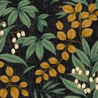 Superfresco Easy Persephone Charcoal/Ochre Floral Wallpaper