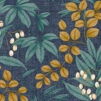 Superfresco Easy Persephone Navy/Ochre Floral Wallpaper