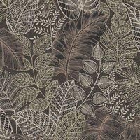Superfresco Easy Scattered Leaves Floral Charcoal/Gold Wallpaper