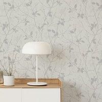 Boutique Belle Geometric White/Silver Wallpaper
